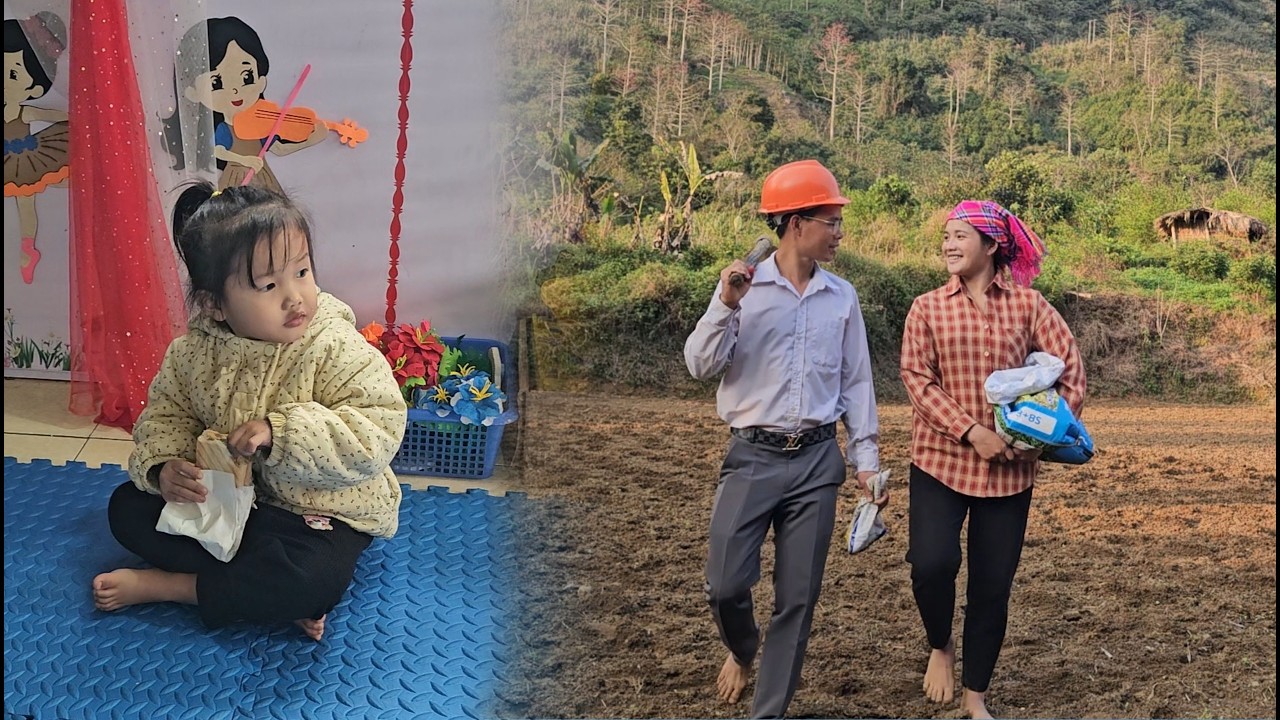 The mother takes her child to school, and the engineer helps the single mother plant corn.