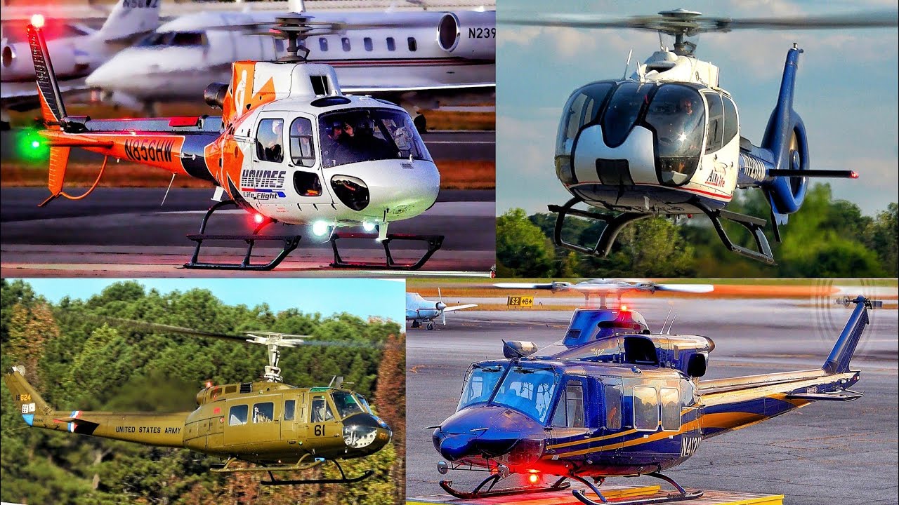 40+ Minutes Helicopters Mega compilation: UH-1, EC30,AS350, Bell-206, BK117C-2, Bell-412,R66