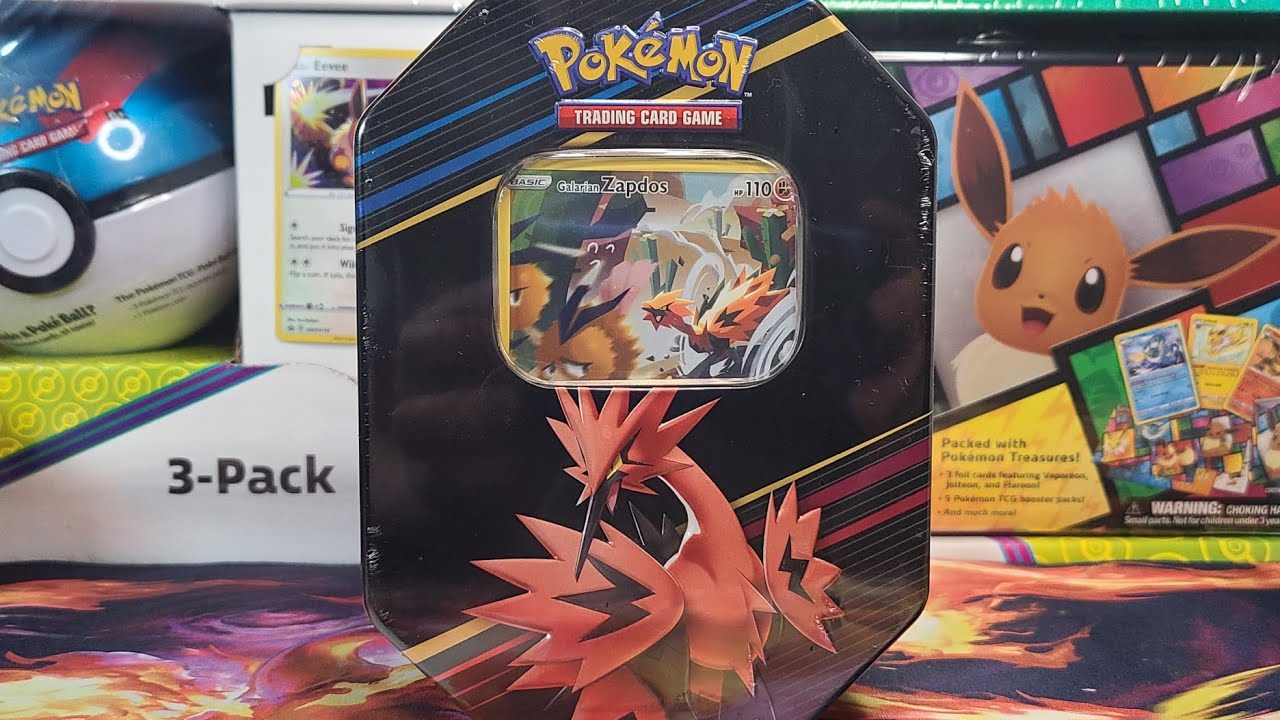 Crown Zenith Galarian Zapdos Tin Opening (EU 4-Pack Version)
