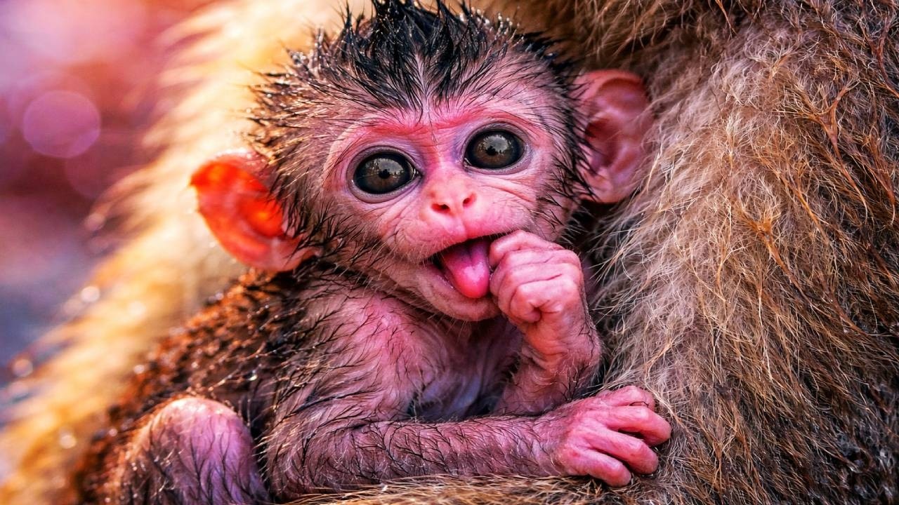 🔴LIVE: Heartwarming Clip: Mom Monkey’s Gentle Care for Baby