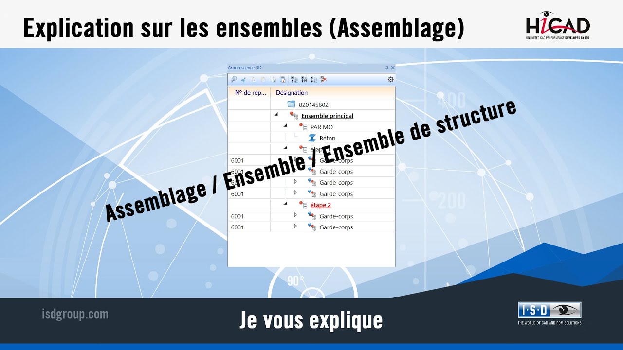 HiCAD - Tuto Assemblage - Ensemble - trie des pièces