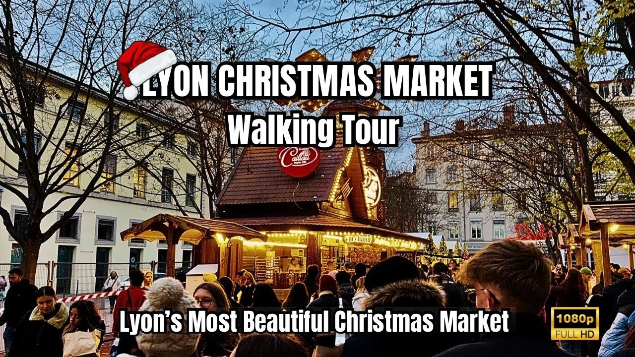 Lyon Christmas Market Walking Tour | France’s Most Beautiful Winter Market [HD]