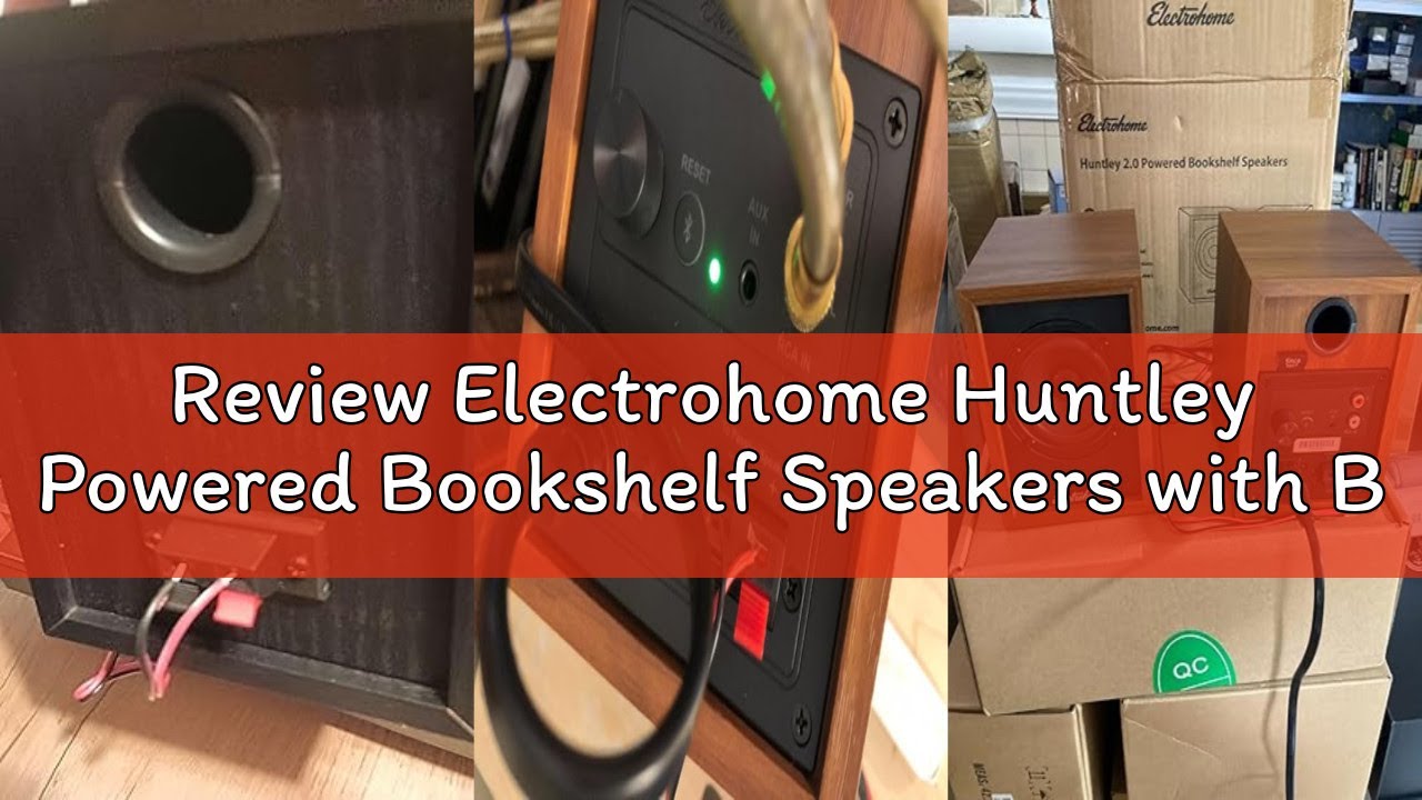 Review Electrohome Huntley Powered Bookshelf Speakers with Built-in Amplifier and 3