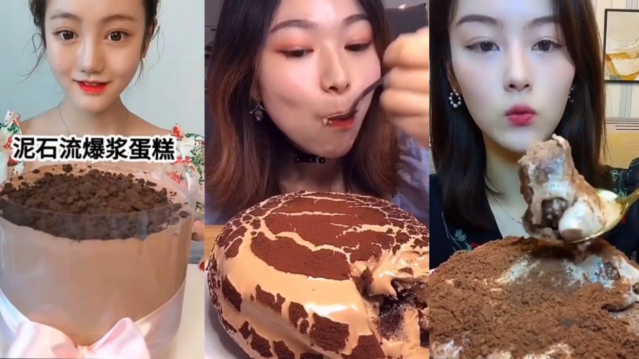 Asmr Sweet #28| Chocolate Lava Cake Mukbang - Cream cakes || Kwai ASMR || Taste Cravings