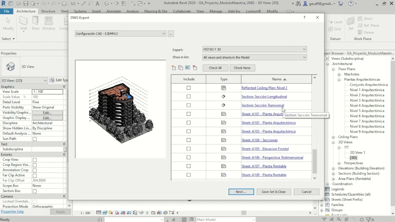 50_Exportar vistas, plantas, formatos y modelos de Revit a AUTOCAD