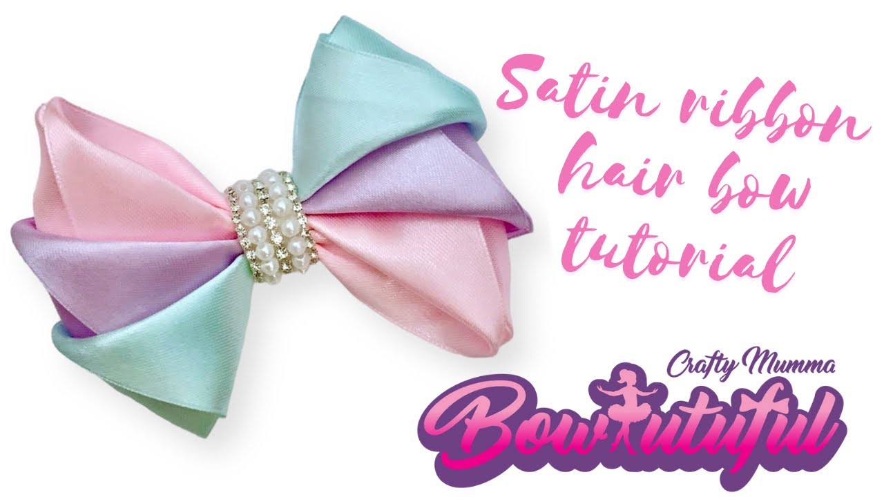 Satin ribbon pastel handmade hair bow tutorial • simple hair bow tutorial for beginners. Laço