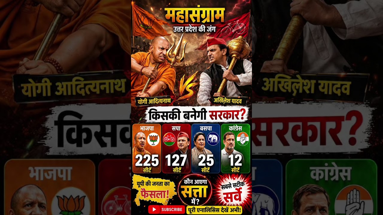 UP Assembly Election 2027 Opinion Poll: Which Party Is Winning How Many Seats?#samajwadiparty #bjp