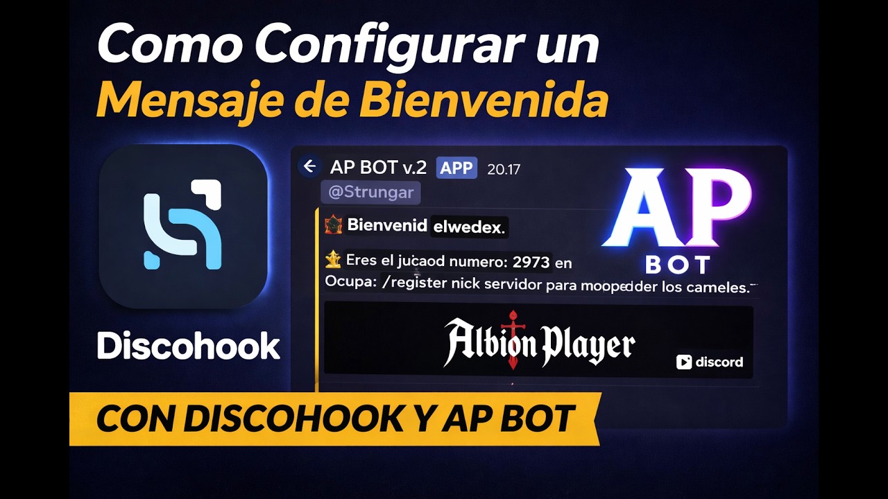 Configurar un mensaje de bienvenida con AP BOT + DISCOHOOK  | #1 Comando: /config_bienvenida