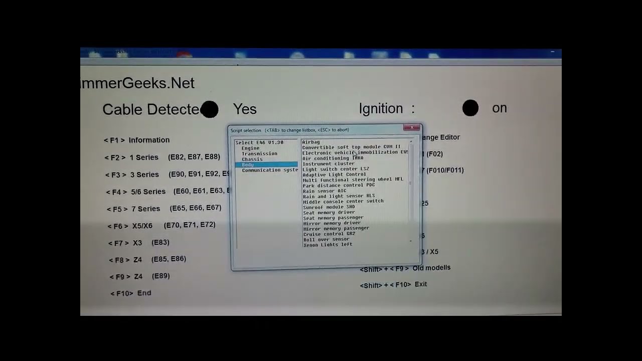 BMW E46 DIAGNOSE EWS No Crank No Start using INPA