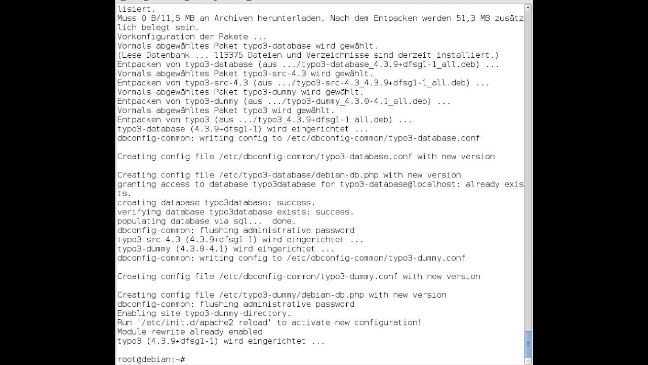 Typo3 Installation (vorbereitung / teil 1 ) unter Linux ( Debian 6.0 squeeze )