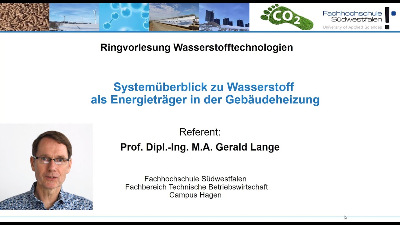 Systemüberblick zu Wasserstoff als Energieträger in der Gebäudeheizung, Prof. Gerald Lange