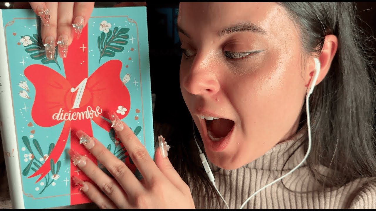 ASMR Leyendo las primeras páginas de un libro de adviento navideño ♡