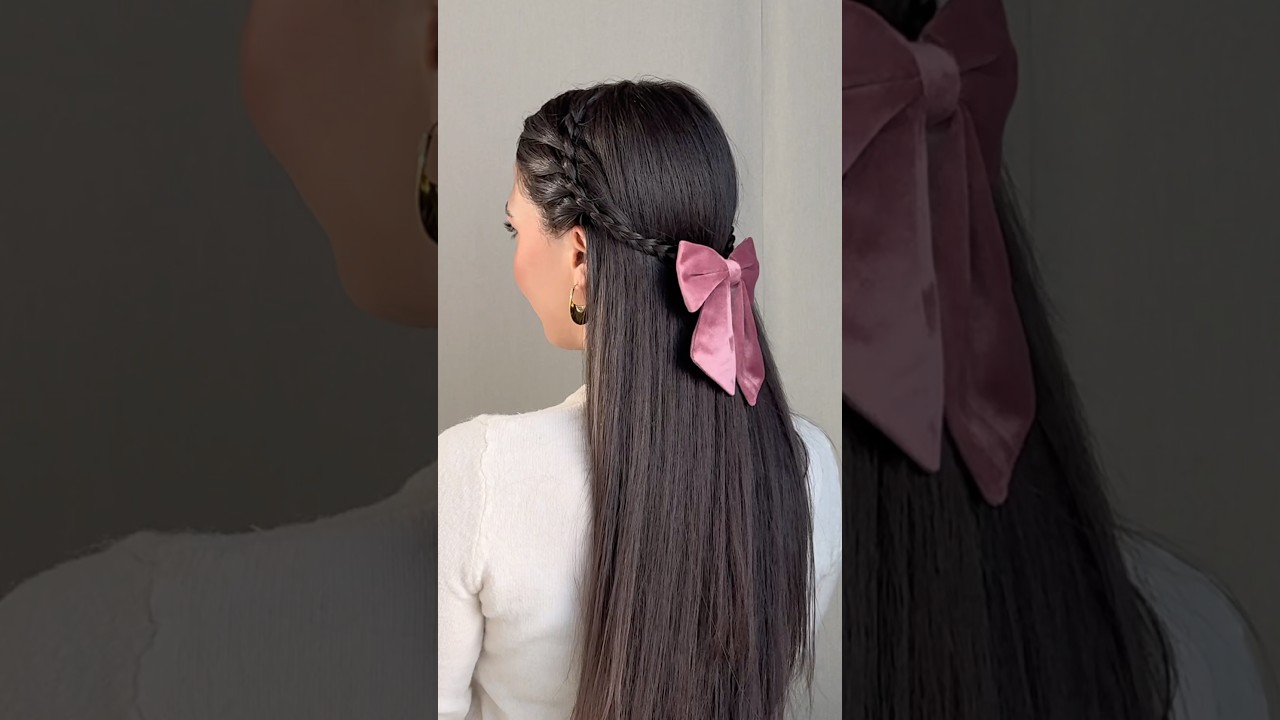 Cute easy hairstyles for medium, long hair 🎀🩷 #hairstyle #hair #hairtok #youtubeshorts