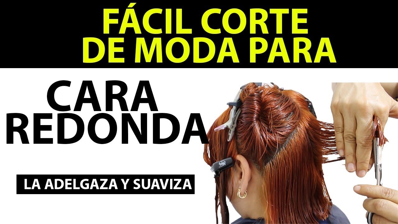 CORTE DE MODA  PARA CARA REDONDA ,LA ADELGAZA Y SUAVIZA..PRACTICA ESTA TECNICA FACIL.