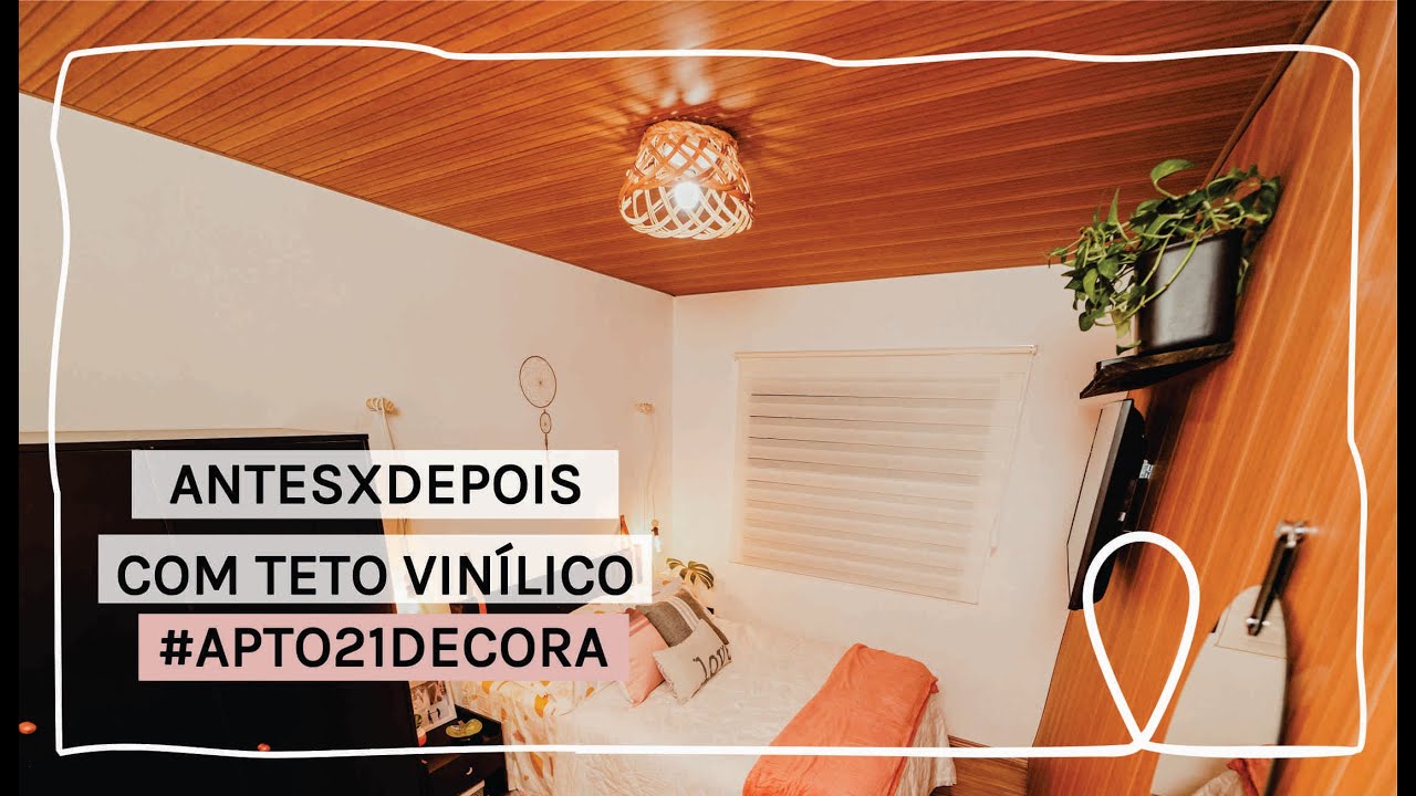 ANTES X DEPOIS: Aplicamos o Teto Vinílico pela 1ª vez! | #Apto21Decora