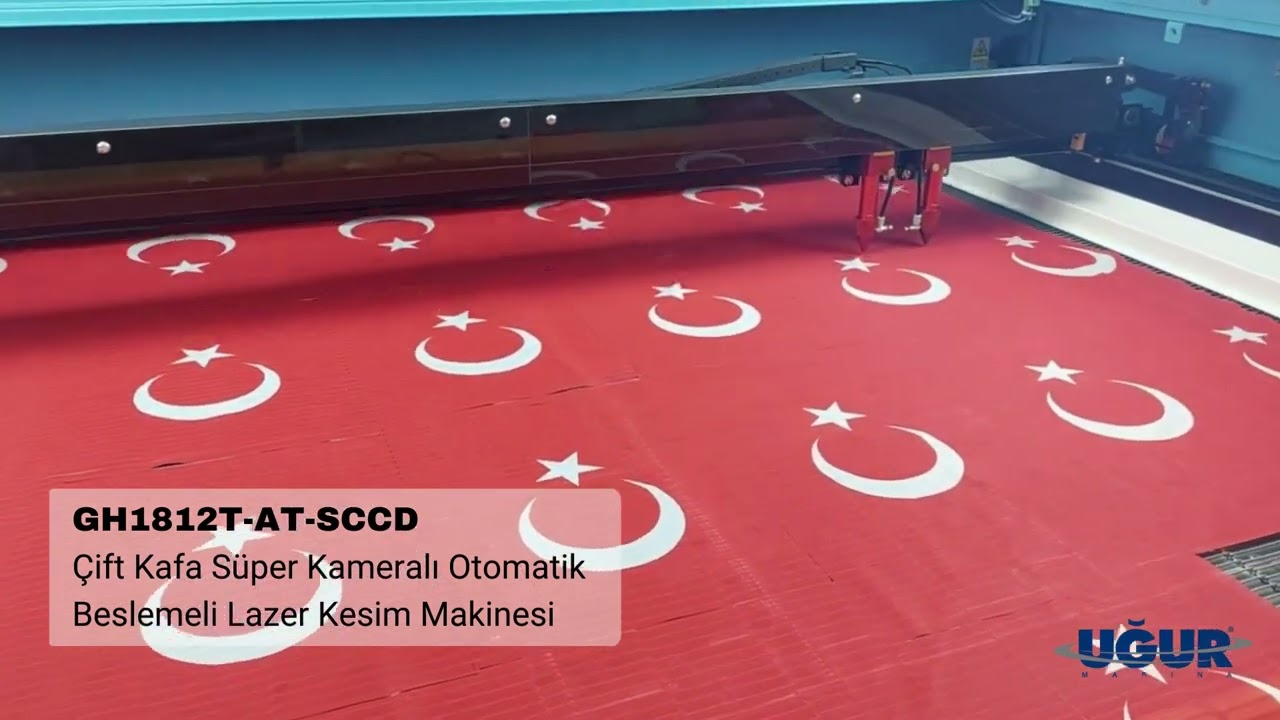 GBOS - GH1812T AT SCCD Çift Kafa Süper Kameralı Otomatik Beslemeli Lazer Kesim Makinesi