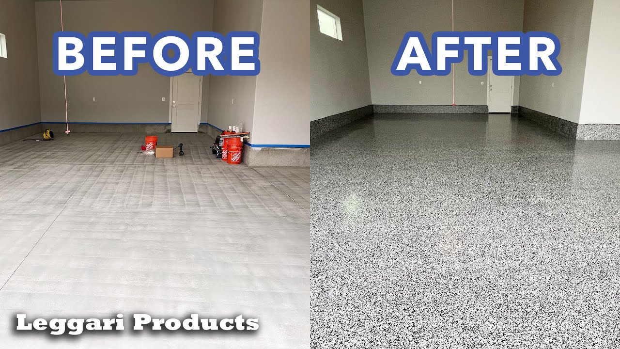 Garage Makeover Using Epoxy & Flakes | Done By A Contractor | Time-lapse