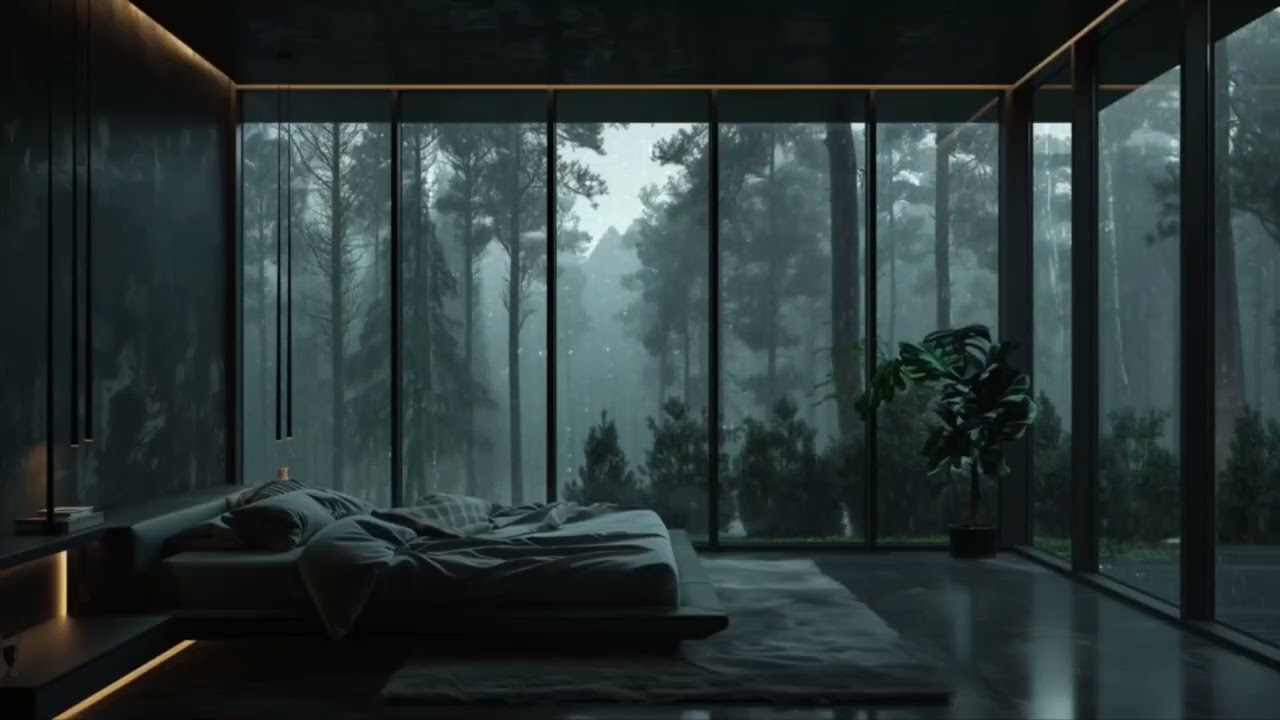 Rain Falling Like a Waterfall Behind the Window • Ultra Peaceful ASMR (Endless Loop)