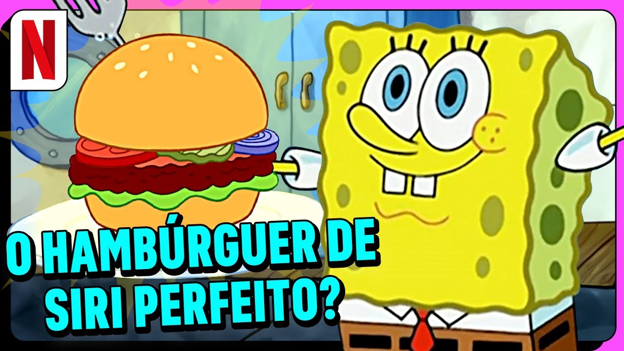 12 horas do Bob Esponja FAZENDO hamb&uacute;rguer de siri | Netflix Brasil
