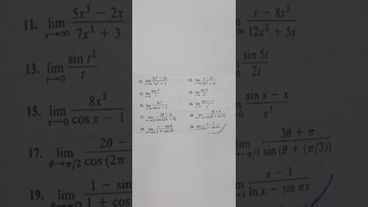 Ex:7.5(11-20) Find limit by using L.Hopital rule thomas calculus (part2)