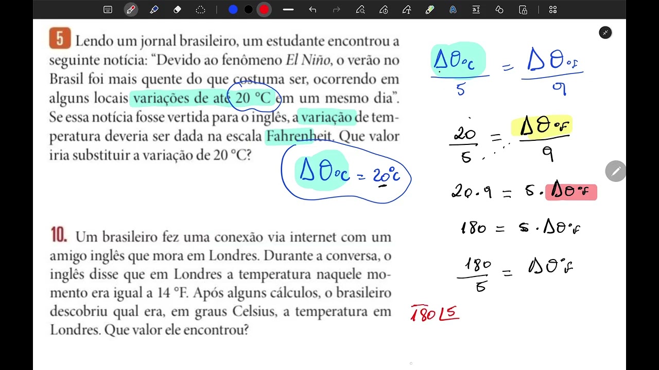 Aula 3 - Exercício sobre conversão de variação de temperatura 