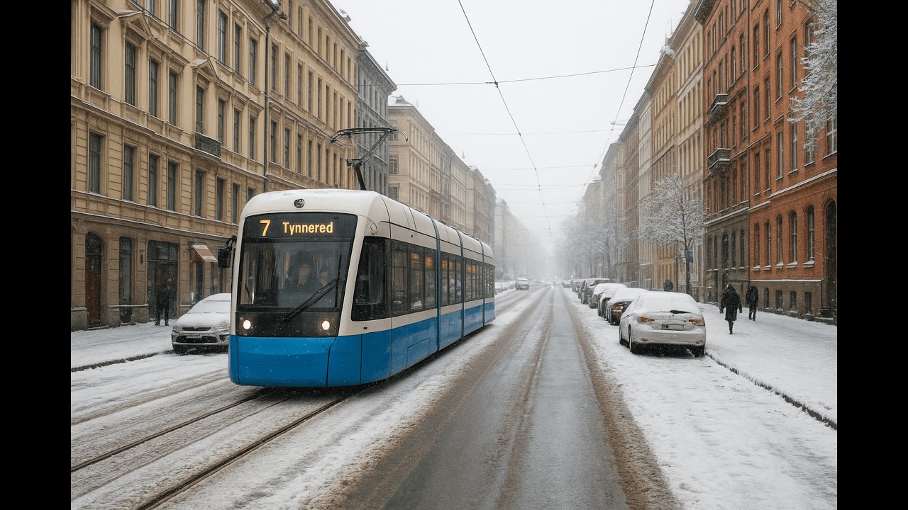 Gothenburg Winter Walk – Snowy Linnégatan in 4K
