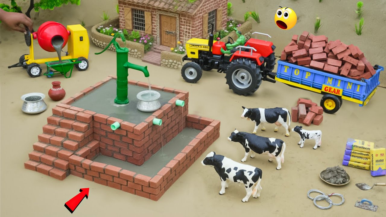 Mini traktor DIY &ndash; zbuduj prawdziwą pompę ręczną | Projekt naukowy o wodzie z Brick Village | @topminigear