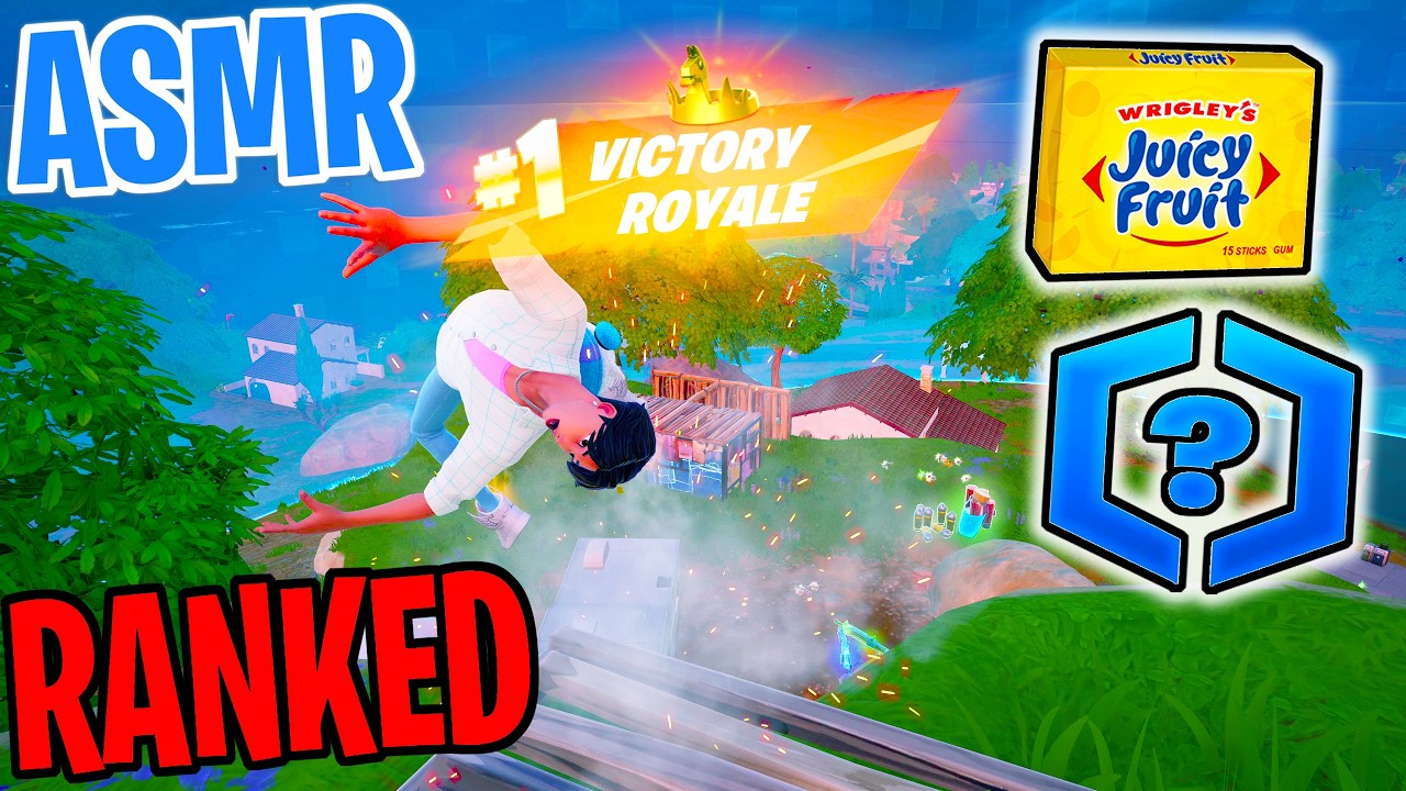 ASMR Gaming 😴 Fortnite Jinu Ranked Win! Relaxing Gum Chewing 🎮🎧 Controller Sounds + Whispering 💤