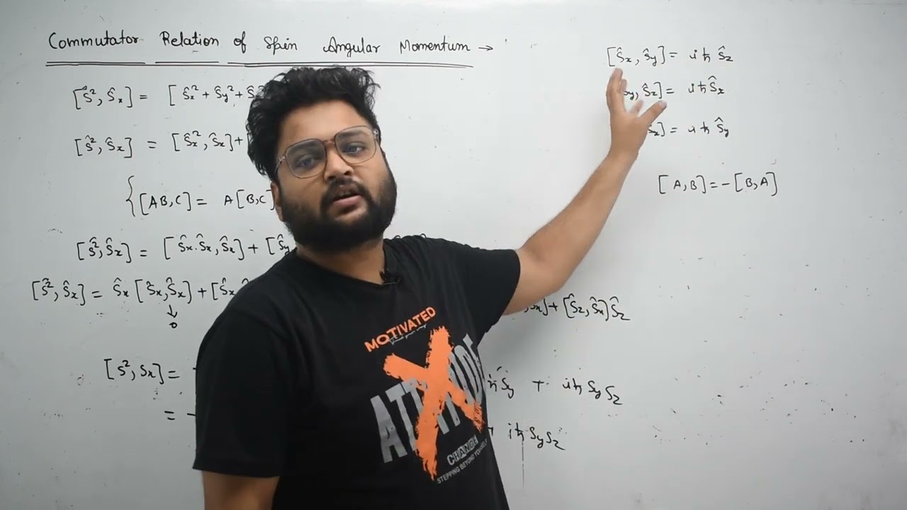 COMMUTATION RELATIONS OF COMPONENTS OF SPIN ANGULAR MOMENTUM OPERATOR AND ITS SQUARE|| hindi english