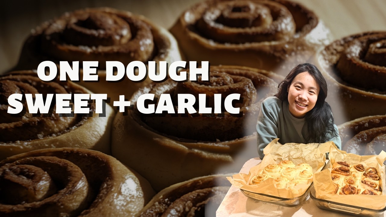 Kid-Friendly Baking: One Dough for Cinnamon Rolls + Garlic Rolls