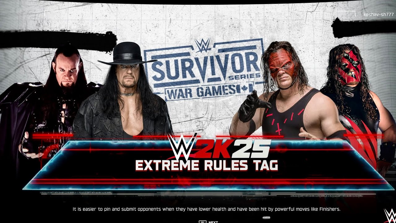WWE 2K25 - Undertaker 14’ & Undertaker 98’ vs. Kane 12’ & Kane 98’ | Extreme Rules Match | PS5