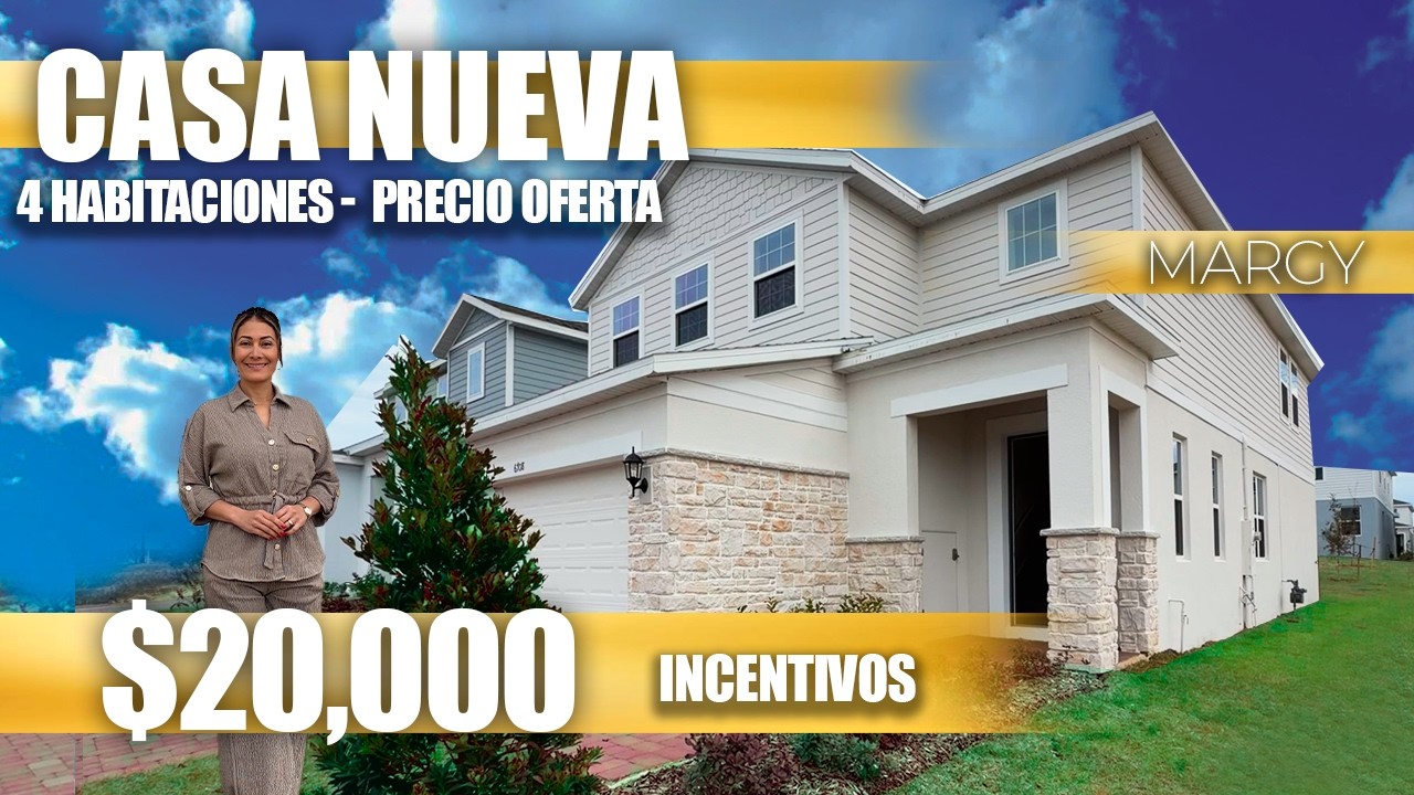 Casa Nueva de 4 Habitaciones con $20,000 de descuento + $20,000 en incentivos