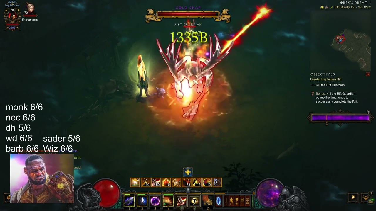 Diablo3 Season 30 Firebird Wiz 150 rank 1 world 5:16 min(strongest wiz set)