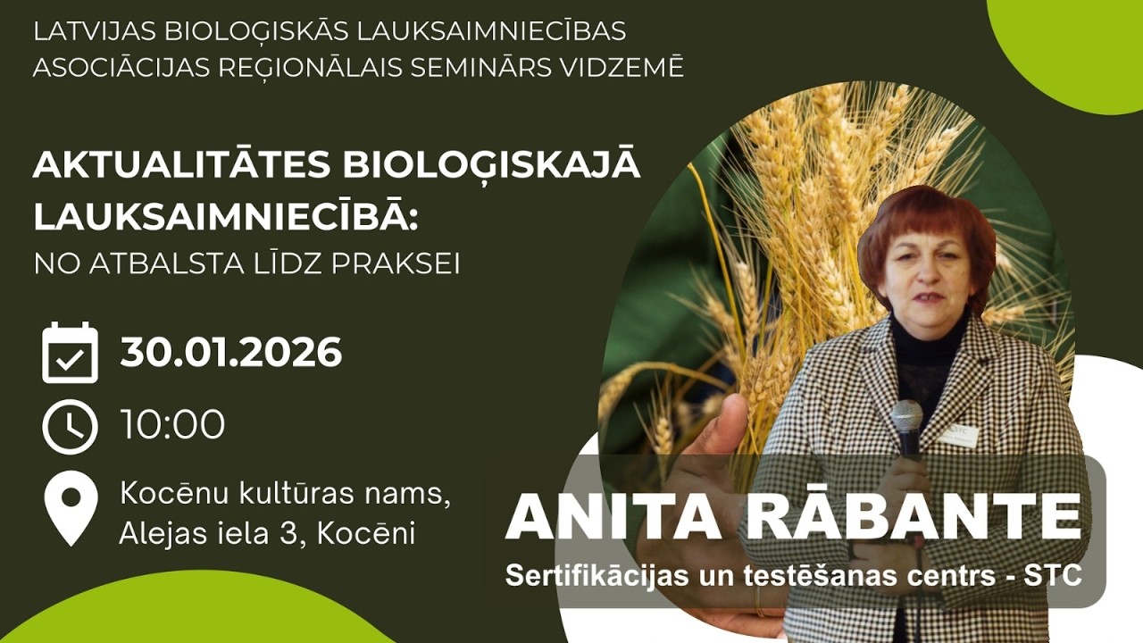 Bioloģiskās lauksaimniecības sertifikācija - Anita Rābante, SIA STC