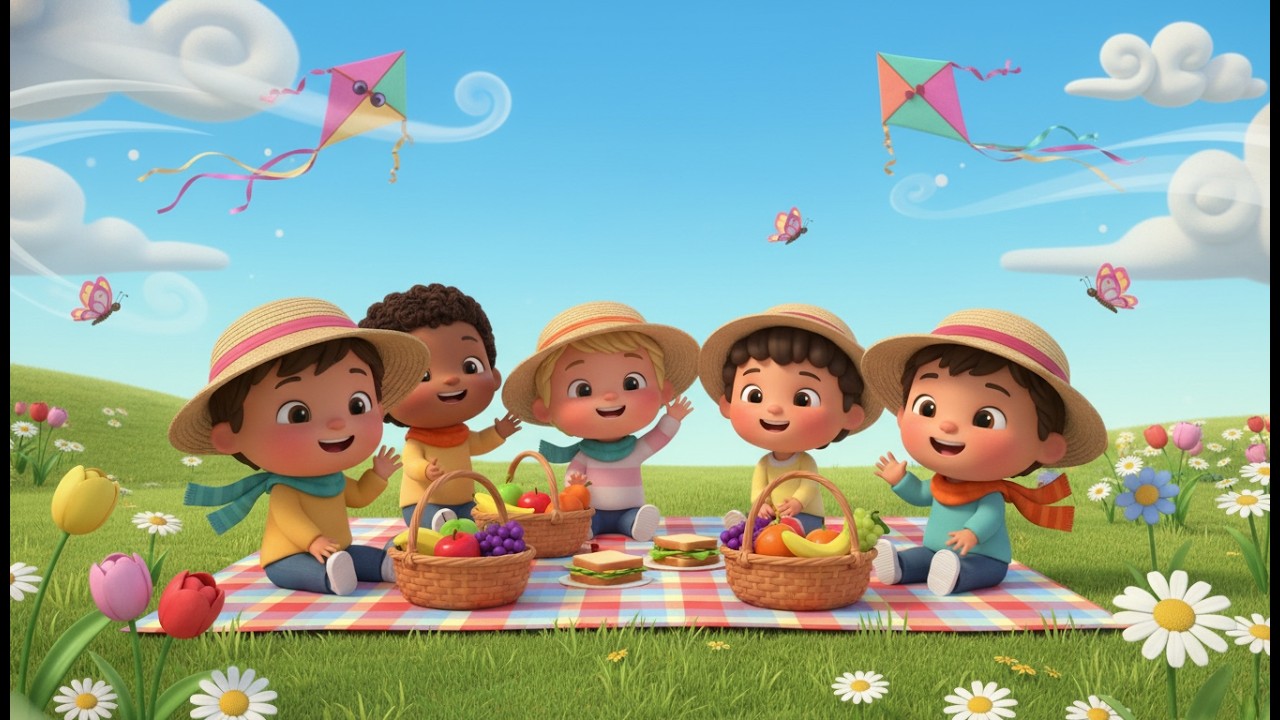 The Windy Meadow Picnic | Kids Nursery Rhymes | Fun Outdoor Adventure Song for Toddlers