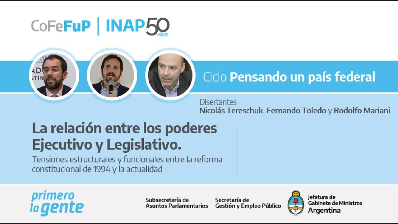 La relación entre los poderes ejecutivo y legislativo.