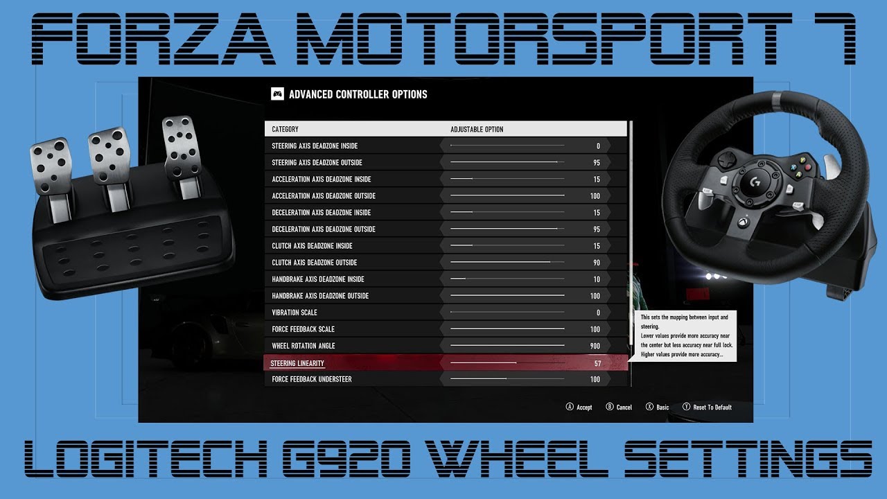 Logitech G920 Settings Forza Motorsport 7