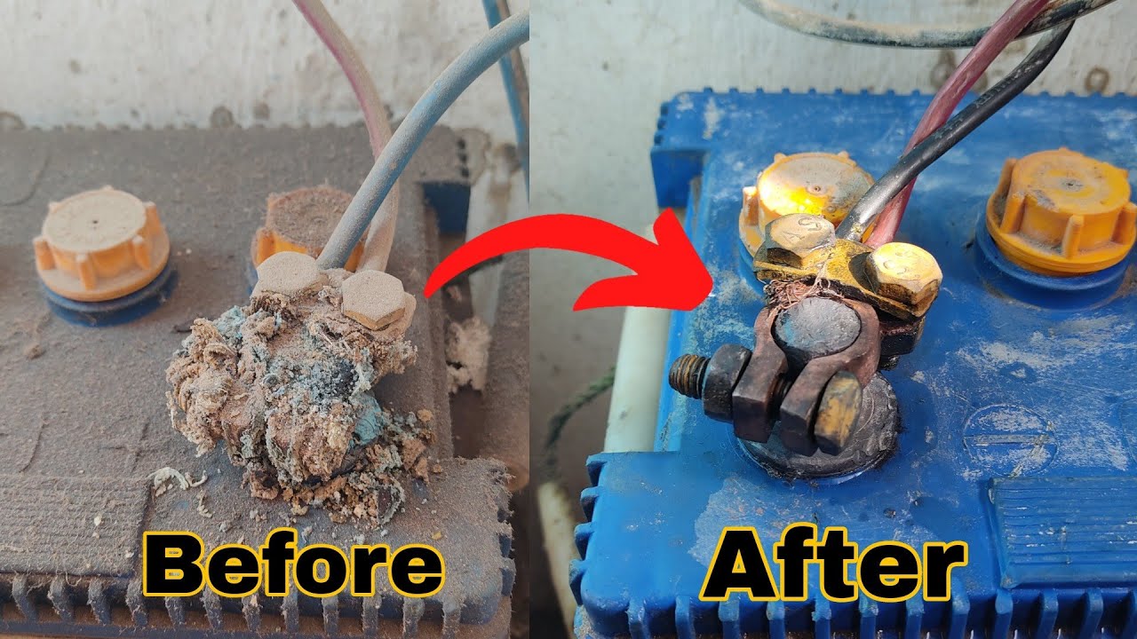Clean battery terminal | Acid carbon problem easiest trick | Cell connector corrosion problem Fix