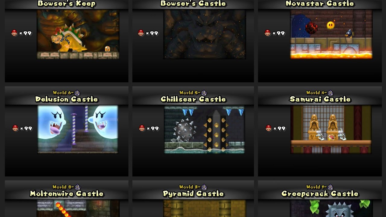 Newer SMB Wii Castle with Lyrics 