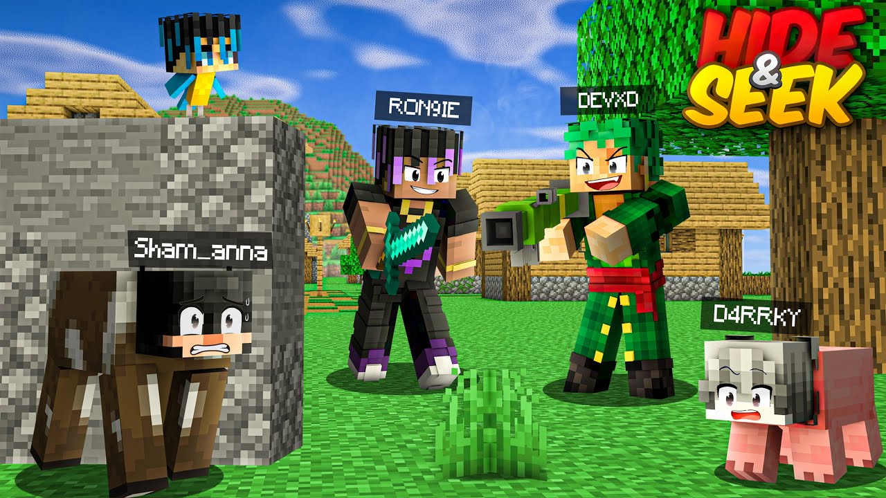 MINECRAFT HIDE&SEEK BUT I CAN TRANSFORM INTO MOBS 😱