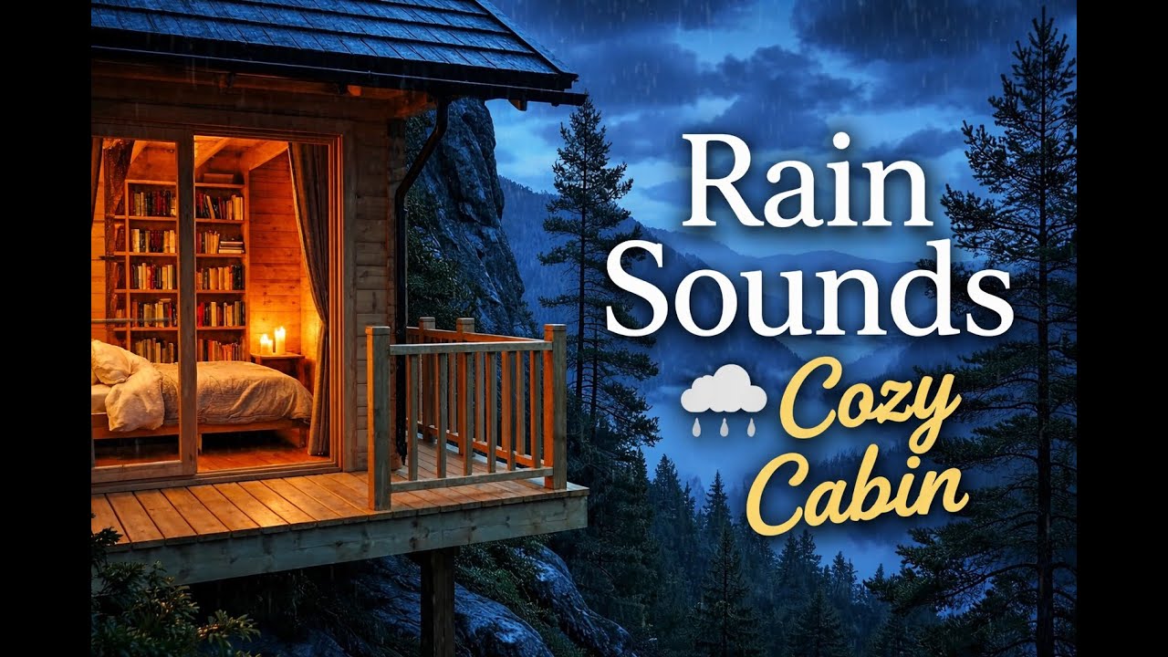 Rain Sounds Outside a Cozy Cabin 🌧️ Deep Sleep & Relaxation