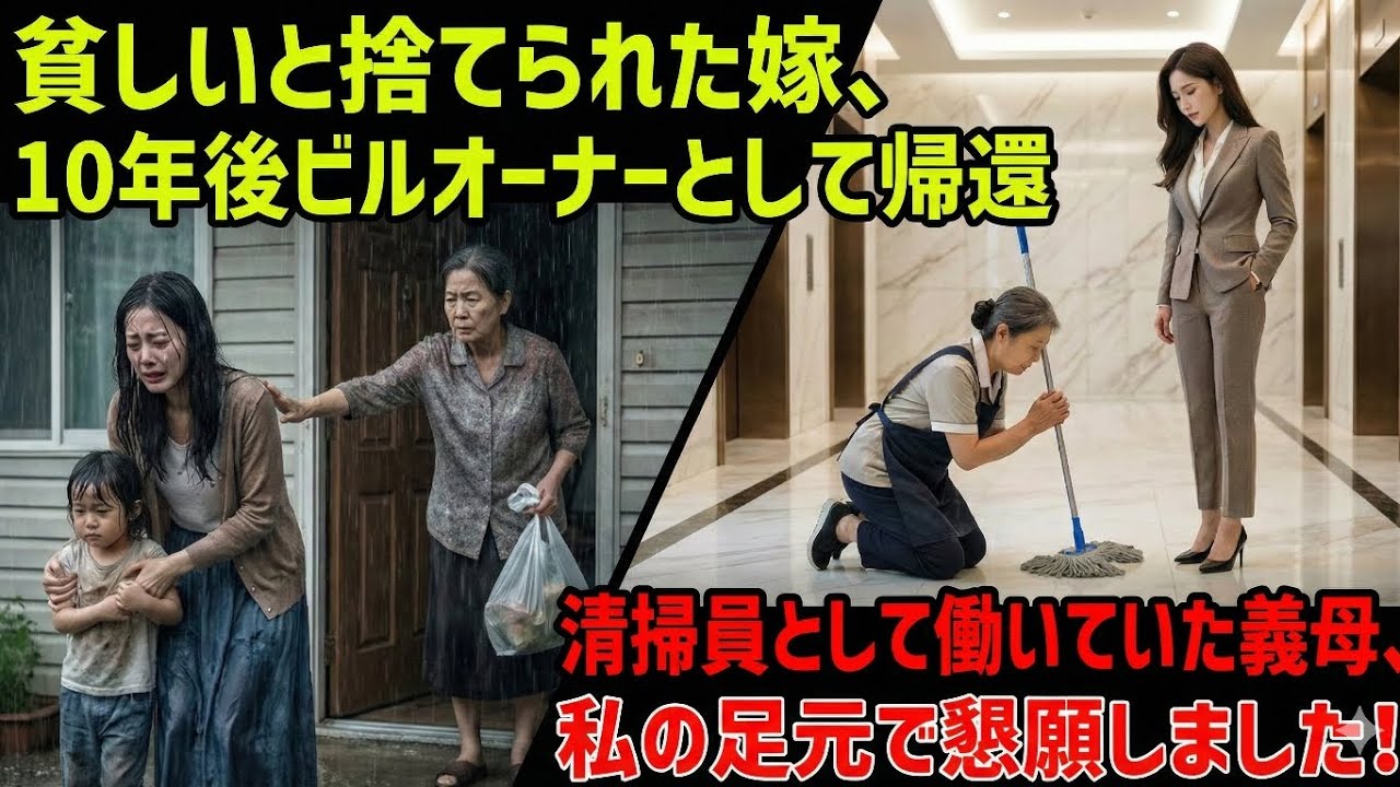 貧しい家の娘は真っ平だと捨てた義実家、10年後に清掃員として再会した結果【感動実話】