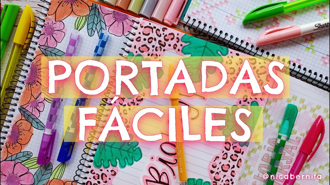 CÓMO HACER PORTADAS BONITAS y FÁCILES para la ESCUELA 💖CARÁTULAS AESTHETIC para CUADERNOS y LIBRETAS