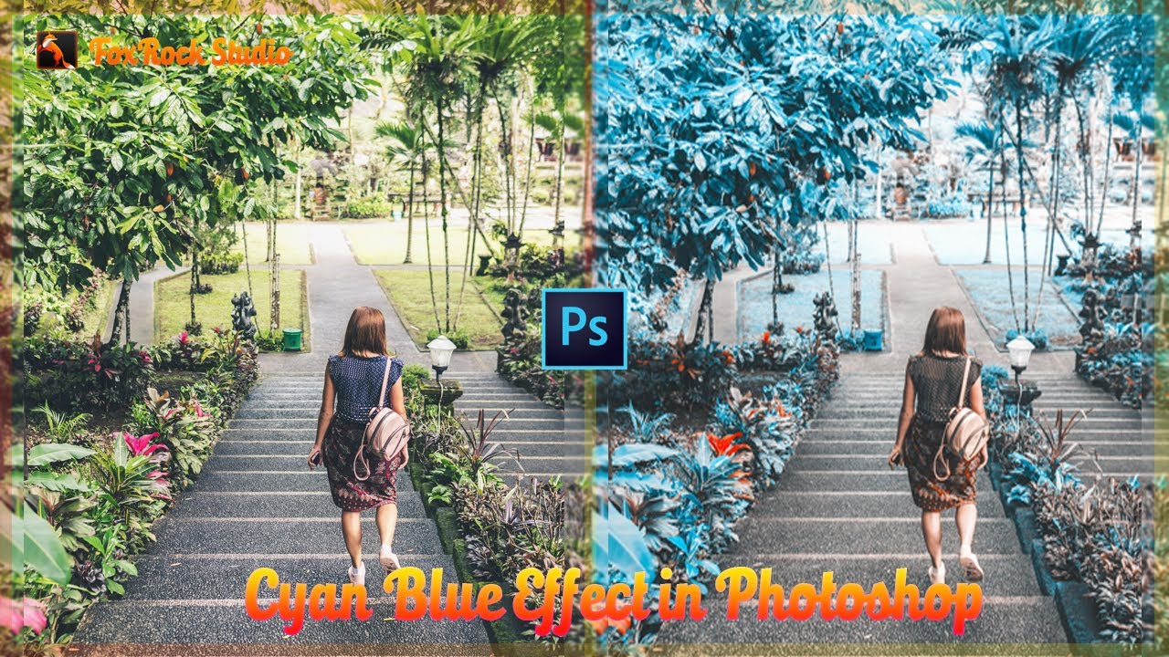 Cyan Blue Color Effect in Photoshop Tutorial