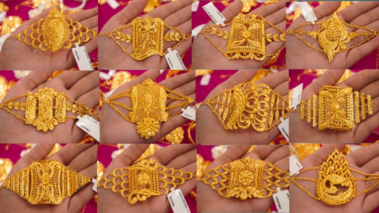 Latest 22k gold mantasha gold new dijain with light weight Sathi simply life 