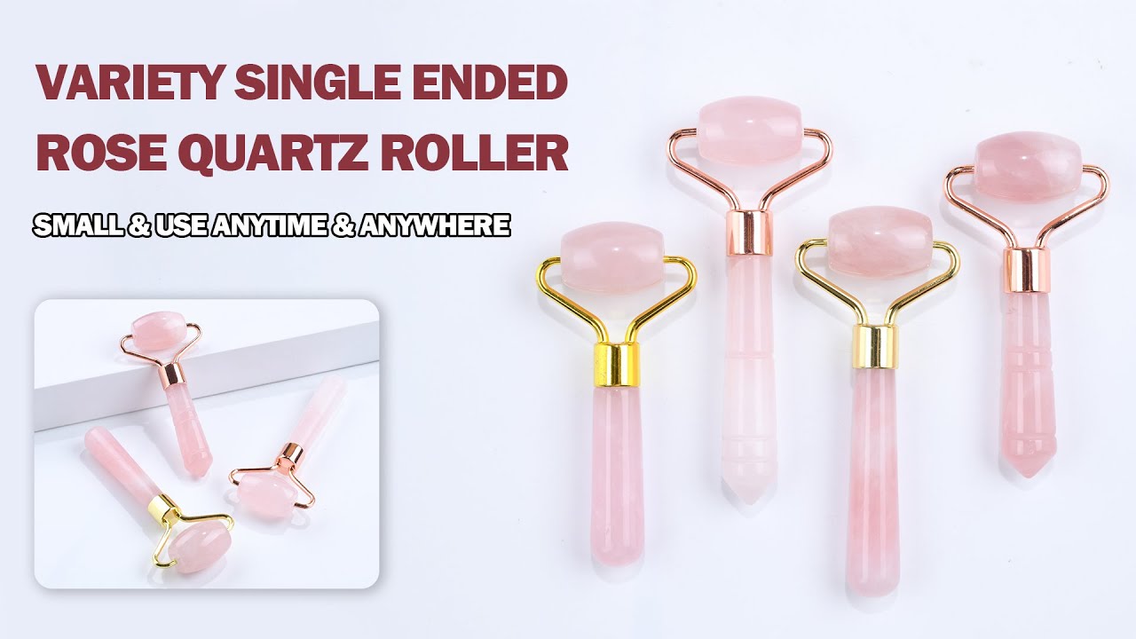 Natural Rose Quartz Roller Wholesale Supplier High Quality Single Ended Jade Roller