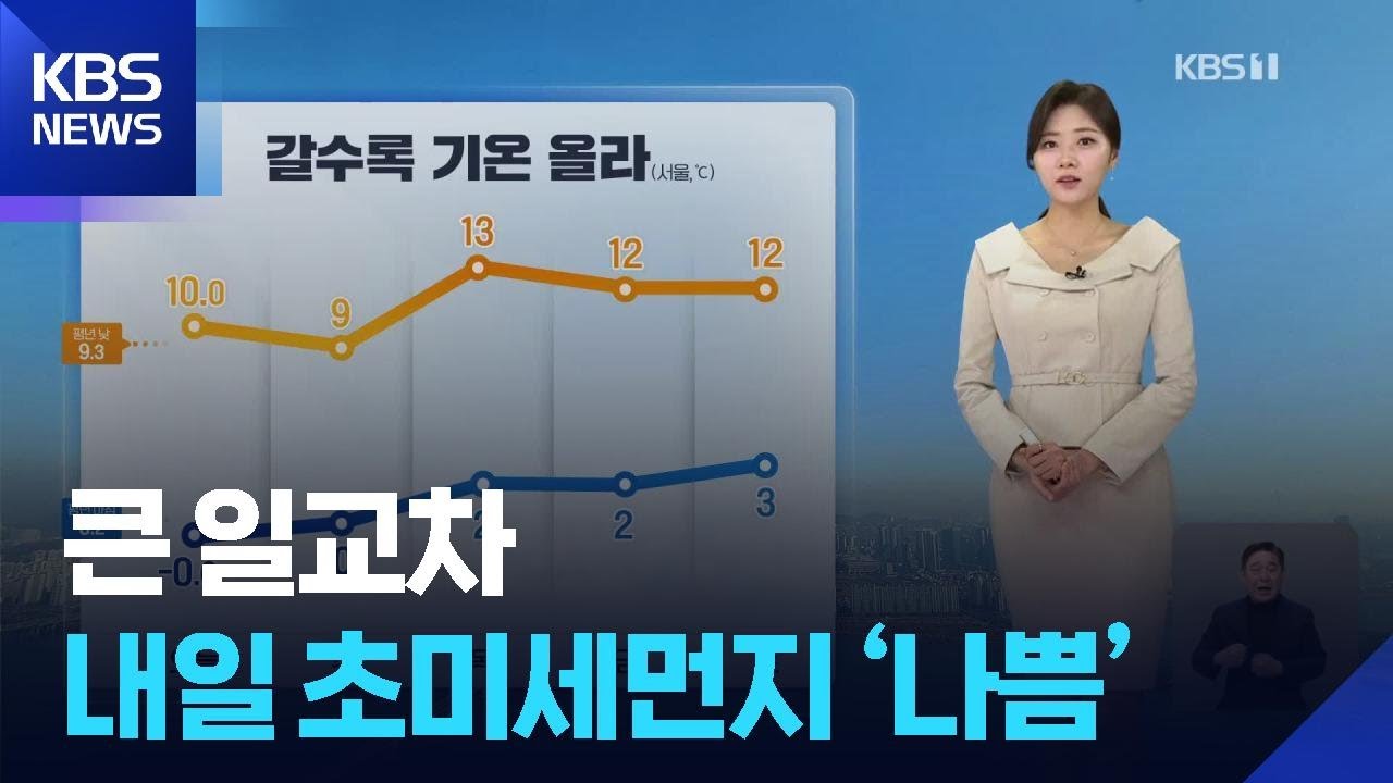 [날씨] 큰 일교차…내일(11일) 초미세먼지 ‘나쁨’ / KBS  2026.03.10.