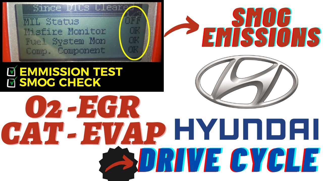 Hyundai Emissions Drive Cycle ▶️ Hyundai Smog Test o2 EGR CAT Evap Monitor Readiness