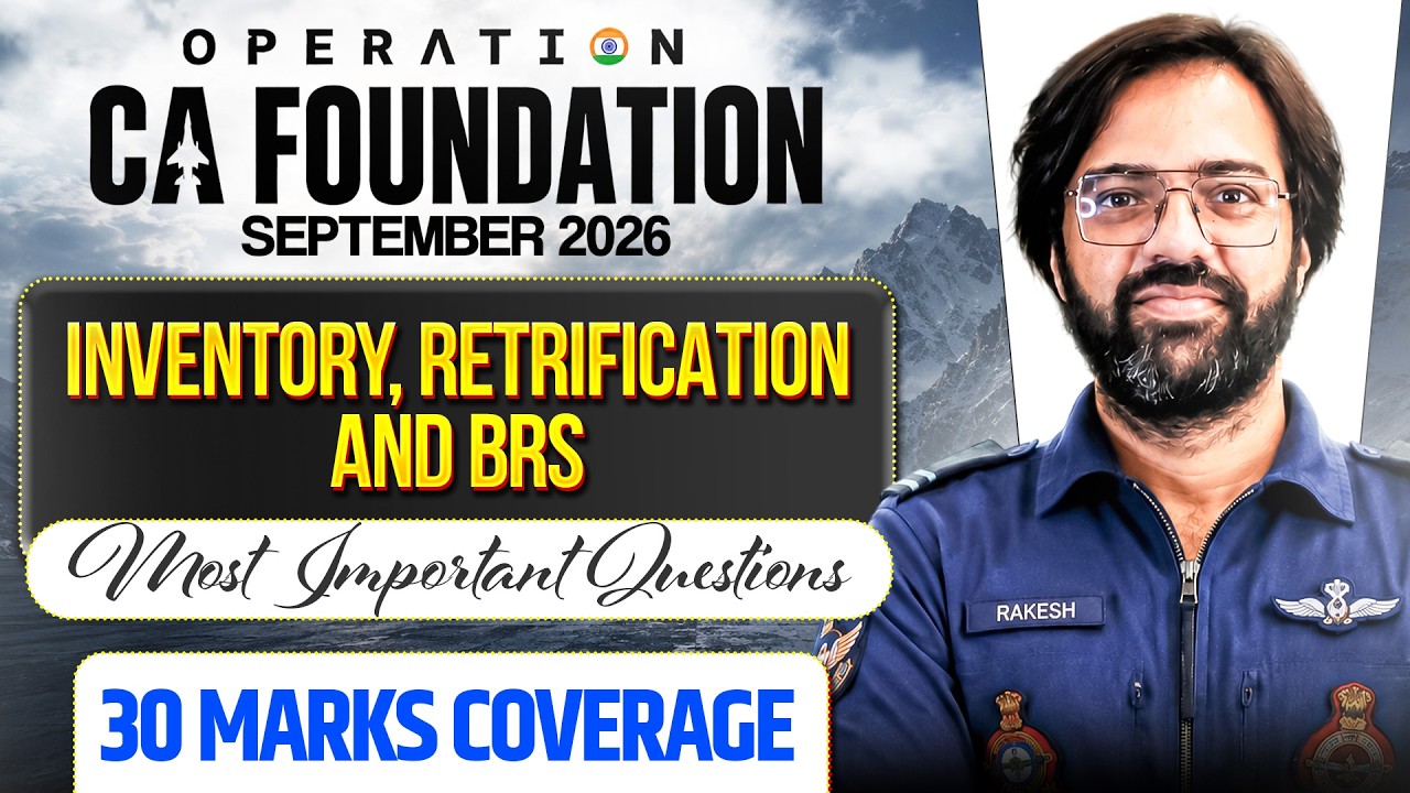 INVENTORY Retrification and BRS Important Questions | CA Rakesh Kalra