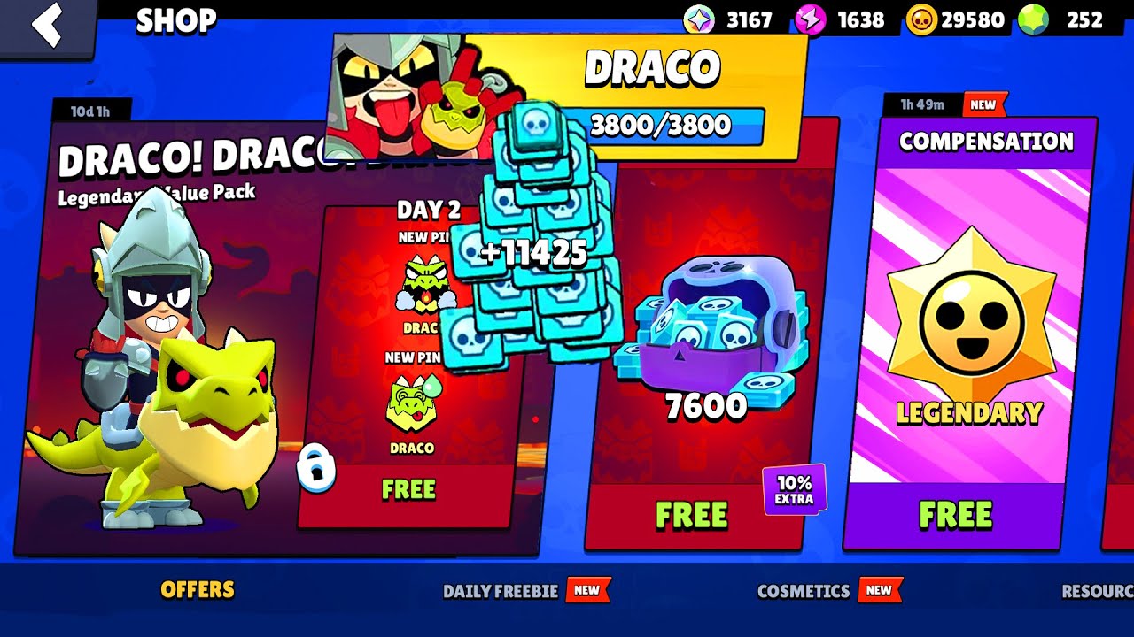 NO WAY! NEW BRAWLER DRACO FOR FREE?! 🤯 I GOT NEW SKIN FOR DRACO FOR FREE in BRAWL STARS!!! 🤩🔥